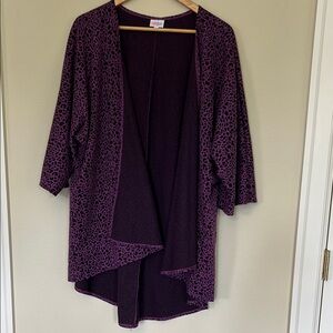 LuLaRoe Purple Animal Print Cardigan